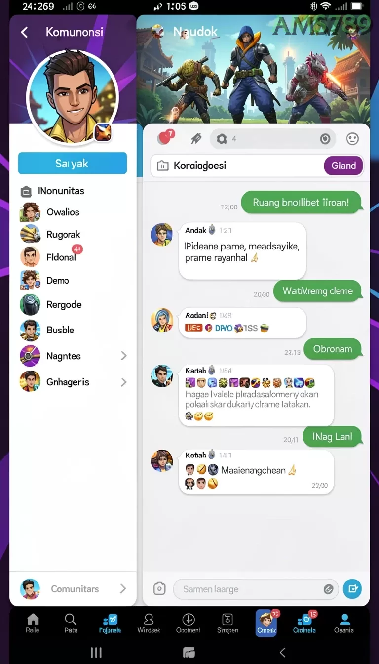 Cuplikan layar menu unduhan ams789 untuk perangkat Android